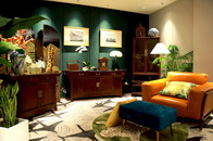 红古轩全屋定制空间，呈现出别具一格的古典、轻奢等复合风格。