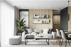 室内设计与公寓的配色方案和布局相得益彰