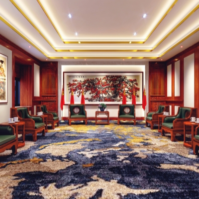 国寿世外桃源高定总裁空间，打造中式奢华商务空间。
