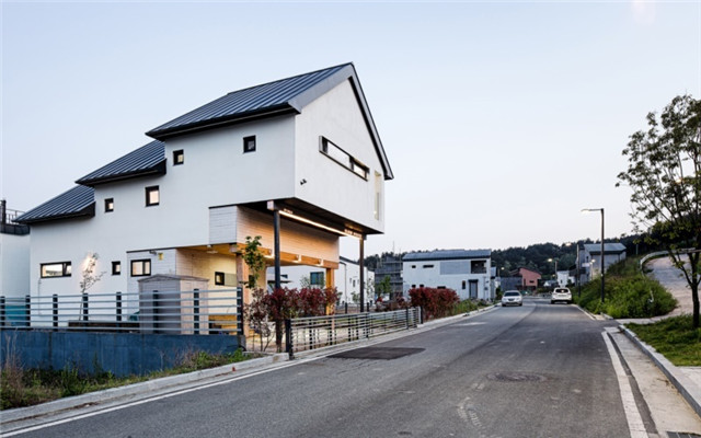 韩国蔚山市路边一座阶梯式住宅the slow house